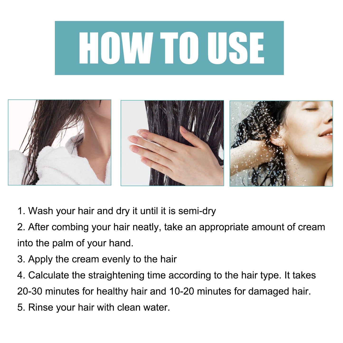 Protein Correcting Straight Hair Cream, Straighten-free Hair Treatment Repairs Damaged Smoothness Hair Cream