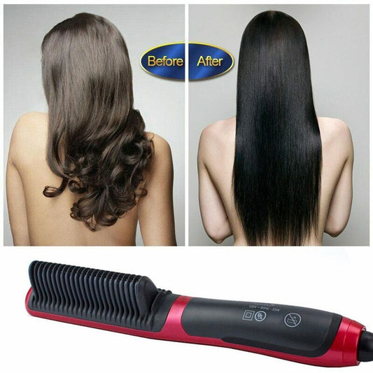 Dual-Purpose Hair Straight Styler Straightener Hair Curler Curling Ceramics Styling Straightener Combs Hair Stick for Women Men