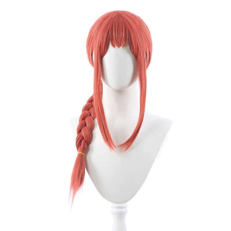Chainsaw Man Marchma cosplay Wig Chainsaw Man Pavacos False Hair Orange Red Fried Dough Twists Braid Long Hair
