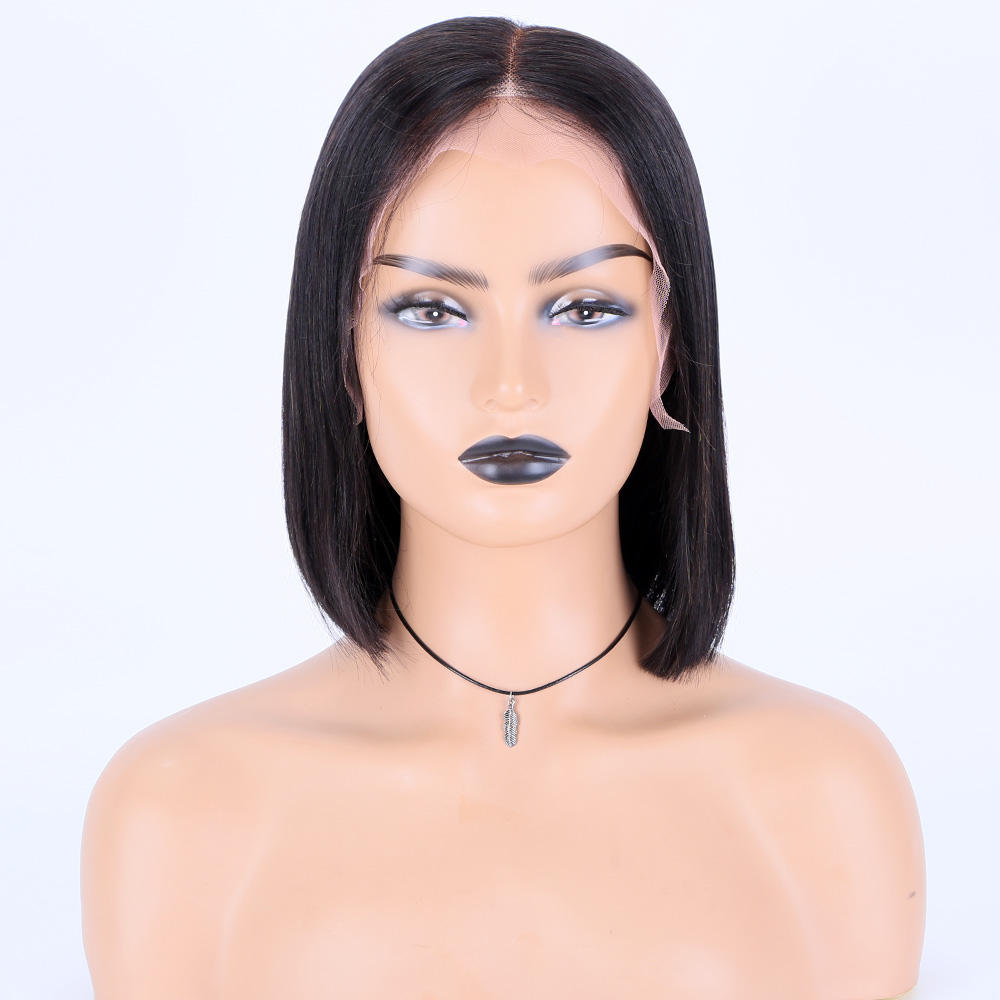 14 inch Glueless Pre Plucked Hairline Full Lace Silk Top Base Cap Lace Wig For Black Women