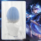 League of Legends cosplay wig, blue and white porcelain, Erelia knife girl cosplay, fake hair, short hair style
