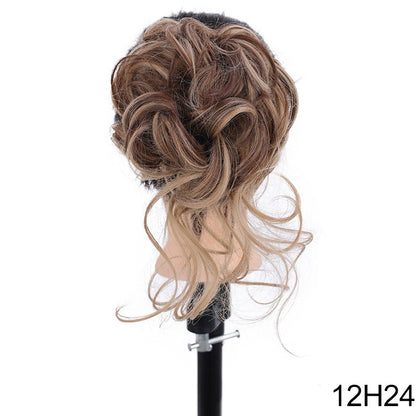 Synthetic Messy Curly Claw Hair Bun Chignon Hair Extensions Scrunchy Fake False Hair With Tail for Women Hairpieces