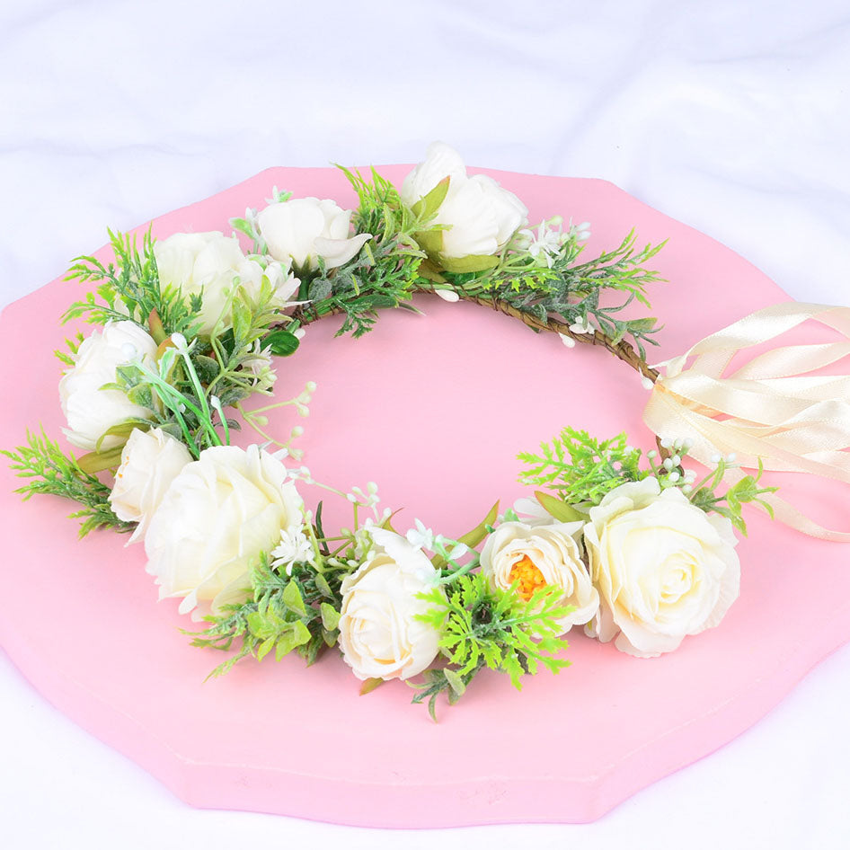 Hawaiian Wreath Bridal Fairy Simulation Starry Sky Flower Headwear Children's Photography Hair Accessories Hair Hoops