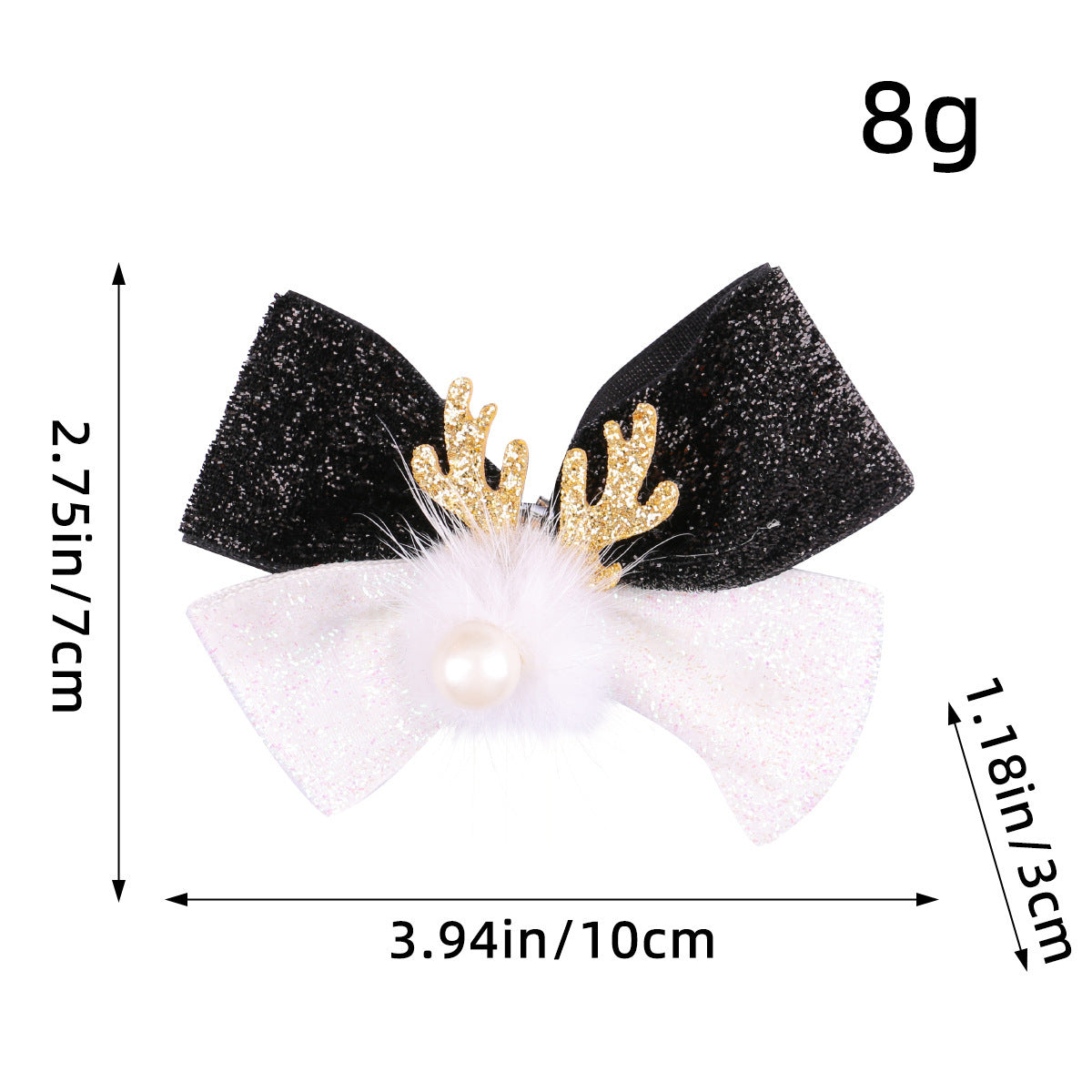 Christmas Antlers Hairball Hair Clip Christmas Cute Bow Duck billed Clip Hair Clip Decorative Headpiece