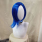 Sadness Blue Bob Wig with Black Glasses Girls Blue Anime Wig Women Heat Resistant Synthetic Cosplay Costume Party Wig (Blue)