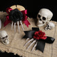 Halloween Skeleton Hand Skeleton Hair Clip Ghost Festival Horror Rose Bow Ghost Hand Side Clip Hair Accessories Party Hair Clip