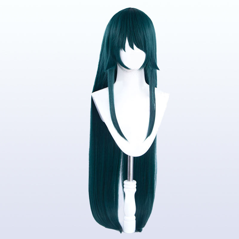 Saya Cosplay Wig Game the song of saya cosplay Wig HSIU 100cm dark green long hair Synthetic Wig+ Wig Cap Game cosplay Wig