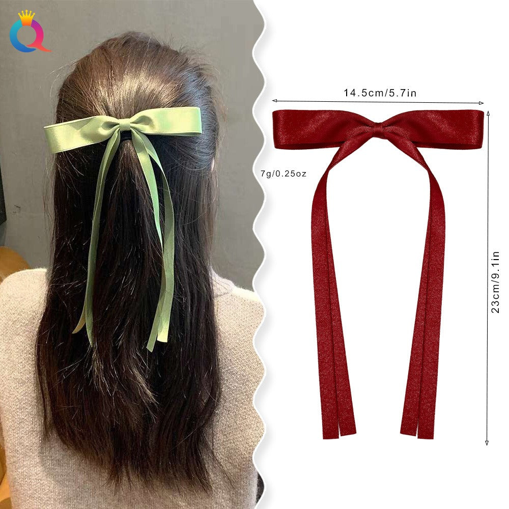 Ribbon tied hair clip, bow tie, ribbon ribbon hair clip, sweet and cute side duckbill clip hair accessory