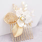 Golden leaf hair comb bridal headdress insert comb jewelry
