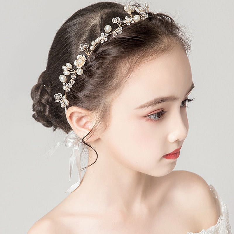 European and American Bridal Jewelry, Flower Handmade Beaded Headband, Hair Band, Wedding Dress Headwear, Hair Accessories