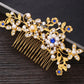 Hair comb, bridal rhinestone and pearl headdress, wedding dress accessories