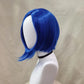 Sadness Blue Bob Wig with Black Glasses Girls Blue Anime Wig Women Heat Resistant Synthetic Cosplay Costume Party Wig (Blue)