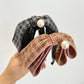 Small Fragrant Japanese Checker Bowknot Banana Clip Vertical Clip Pearl Horsetail Clip Hair Clip Headwear R560