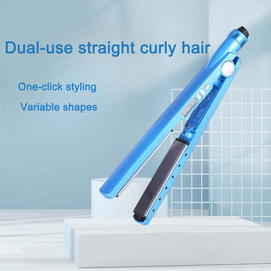 Dual purpose straight and curly hair clip straightener quick heating portable straight hair curling iron