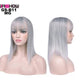 women Bob Wig With Bangs Short Straight Wigs party Synthetic Hair Heat Resistant Fiber fake hair Halloween Perucas