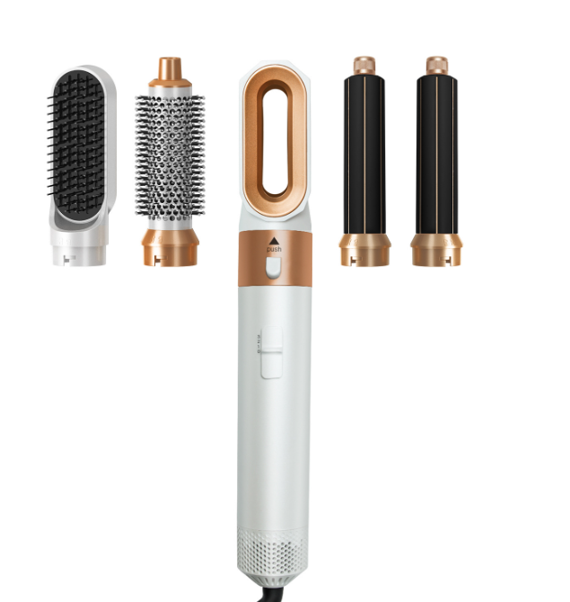 Multifunctional new multi head five-in-one automatic hair sucking hair dryer straight hair comb hair dryer curling rod hot air comb