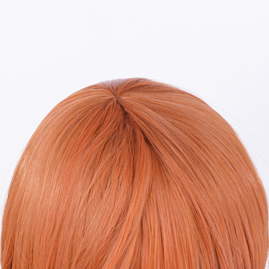 Anime wig cosplay chainsaw human chainsaw angel demon dark orange upturned wig headband