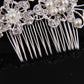 Hair comb, bridal rhinestone and pearl headdress, wedding dress accessories