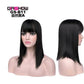 women Bob Wig With Bangs Short Straight Wigs party Synthetic Hair Heat Resistant Fiber fake hair Halloween Perucas