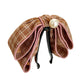 Small Fragrant Japanese Checker Bowknot Banana Clip Vertical Clip Pearl Horsetail Clip Hair Clip Headwear R560