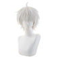 Blue prison Makoto Shirou cosplay wig silver white upturned short hair cosplay fake hair style