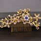 Hair comb, bridal rhinestone and pearl headdress, wedding dress accessories