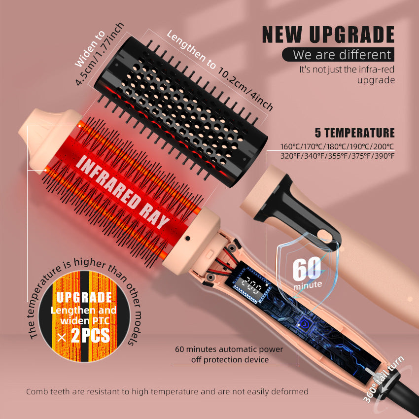 Infrared curling iron multifunctional straightener 2-in-1 straight hair comb curling iron dual-purpose electric heating comb