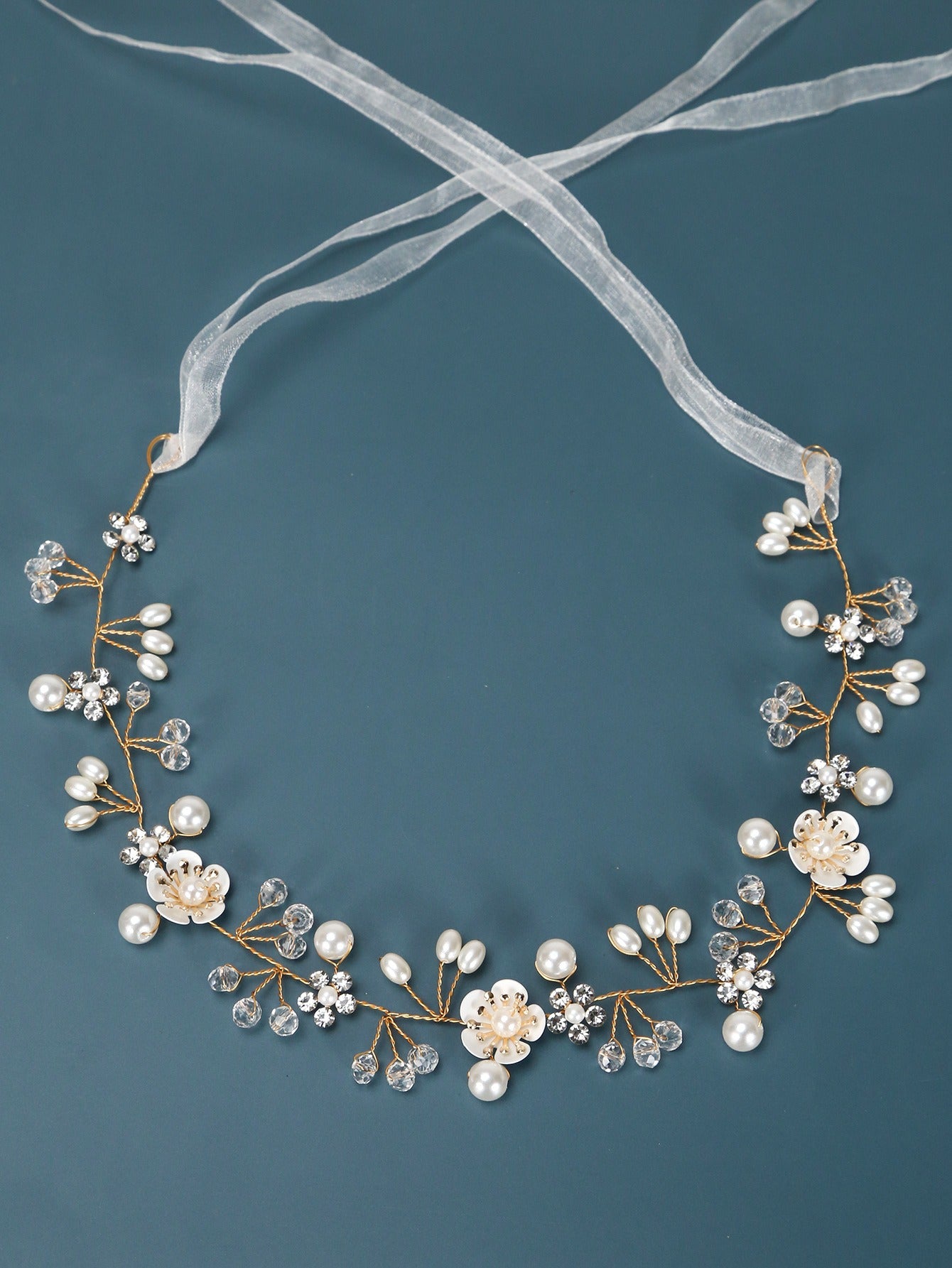 European and American Bridal Jewelry, Flower Handmade Beaded Headband, Hair Band, Wedding Dress Headwear, Hair Accessories