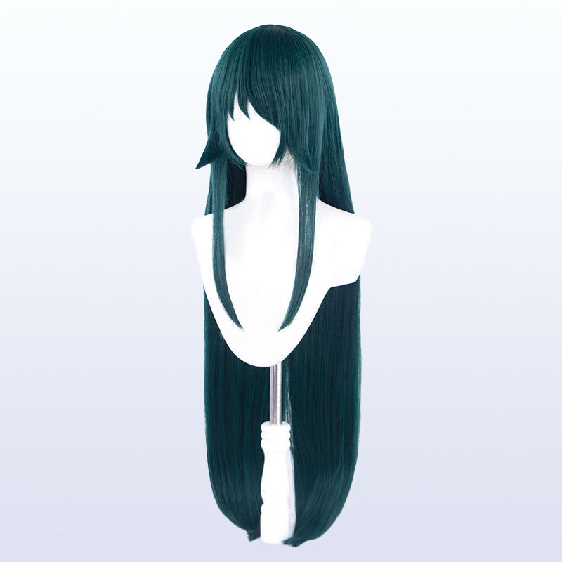 Saya Cosplay Wig Game the song of saya cosplay Wig HSIU 100cm dark green long hair Synthetic Wig+ Wig Cap Game cosplay Wig