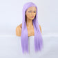 Wig Natural Transition Wig Light Purple Chemical Fiber Front Lace Long Straight Hair Matte High Temperature Silk Headgear