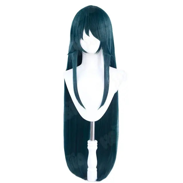 Saya Cosplay Wig Game the song of saya cosplay Wig HSIU 100cm dark green long hair Synthetic Wig+ Wig Cap Game cosplay Wig