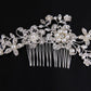 Hair comb, bridal rhinestone and pearl headdress, wedding dress accessories