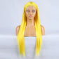 Hand Groove 13*2.5 Chemical Fiber Front Lace Yellow Long Bangs Wig Headgear Natural Hairline