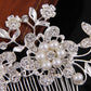 Hair comb, bridal rhinestone and pearl headdress, wedding dress accessories