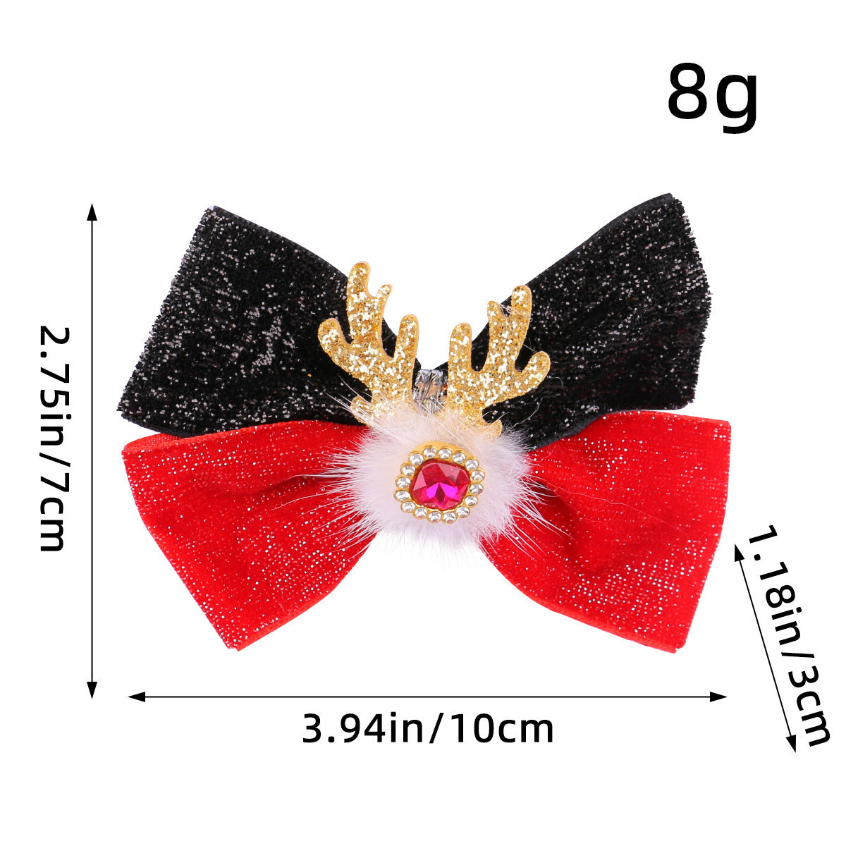 Christmas Antlers Hairball Hair Clip Christmas Cute Bow Duck billed Clip Hair Clip Decorative Headpiece