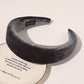 Wide edge velvet sponge hair clip for women's head clip high skull top hair clip