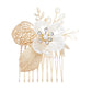 Golden leaf hair comb bridal headdress insert comb jewelry