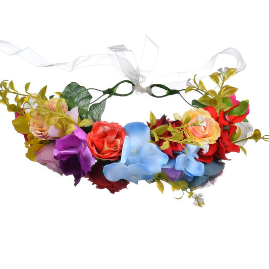 Big Red Rose Blossom Hair Band Bridal Flower Ring Hair Band