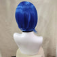 Sadness Blue Bob Wig with Black Glasses Girls Blue Anime Wig Women Heat Resistant Synthetic Cosplay Costume Party Wig (Blue)