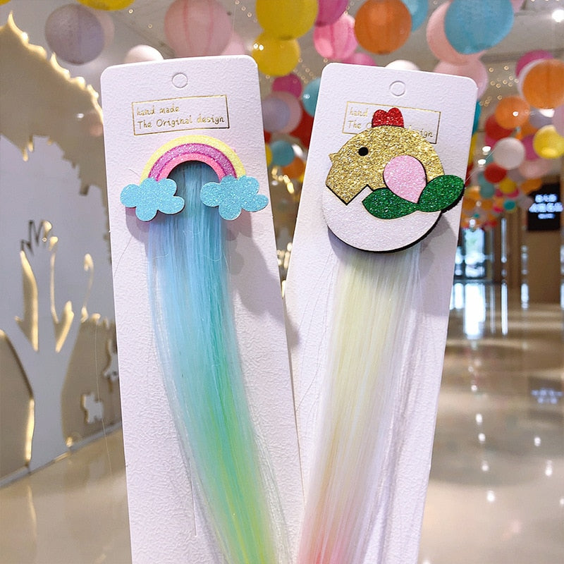 Sweet Colorful Hairpin Lovely Children Girls Hairclip Kids Cute Barrette Cartoon Extension Braider Rainbow Hair Accessories