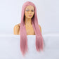 Synthetic Lace Wig Deep Part Long Straight Wig Ombre Pink Cosplay Wigs Synthetic Lace Wigs For Women