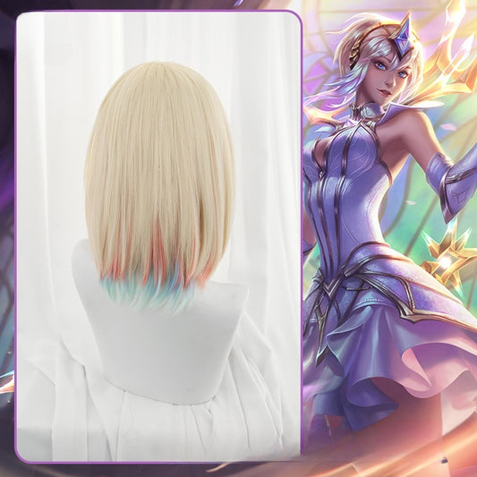 League of Legends cosplay wig with big elements makes Lacus cosplay fake hair game style short hair