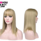 women Bob Wig With Bangs Short Straight Wigs party Synthetic Hair Heat Resistant Fiber fake hair Halloween Perucas