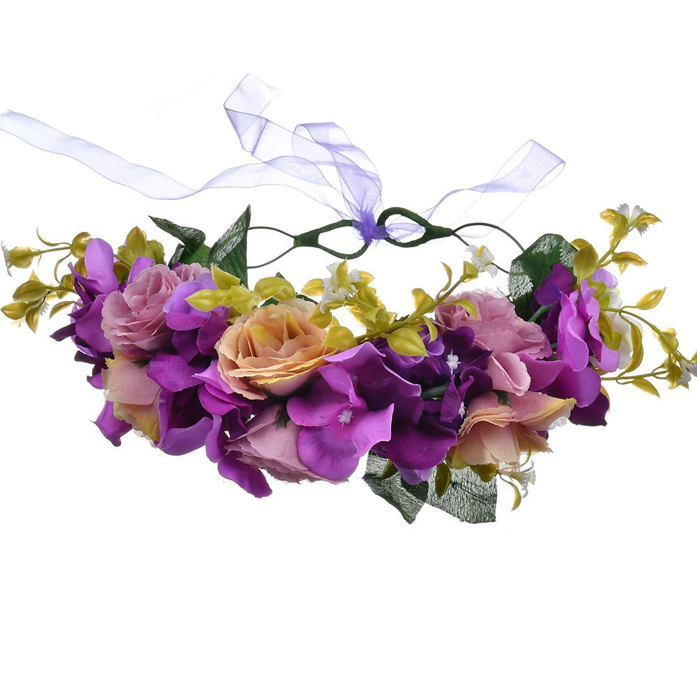 Big Red Rose Blossom Hair Band Bridal Flower Ring Hair Band