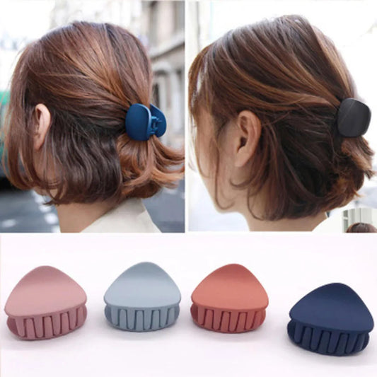 Korean Fashion Design Women Hair Claw Solid Color Hair Crab Retro Square Scrub Hair Clips