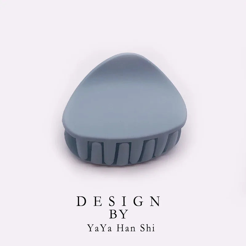 Korean Fashion Design Women Hair Claw Solid Color Hair Crab Retro Square Scrub Hair Clips