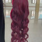 Burgundy 100% Human Hair 360 Lace Front Wig Straight 10-30 Inches 99J Human Hair Wig With Natural Color Root