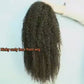 Popular Glueless Swiss Lace Human Hair Brown Color Kinky Curly Texture 360 Lace Frontal Wig In Stock