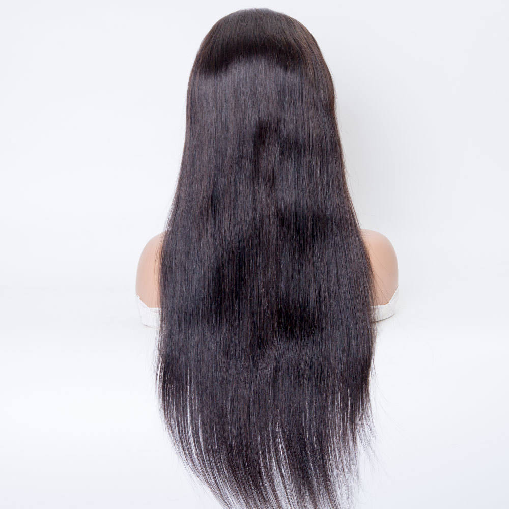 22 Inch 150% Density Natural Color Indian Remy Hair Silky Straight Texture 5*5 Hd Lace Front Wigs In Stock