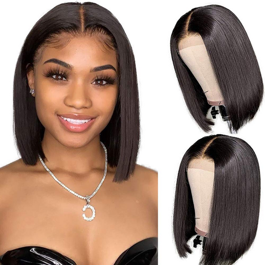 14 inch Glueless Pre Plucked Hairline Full Lace Silk Top Base Cap Lace Wig For Black Women